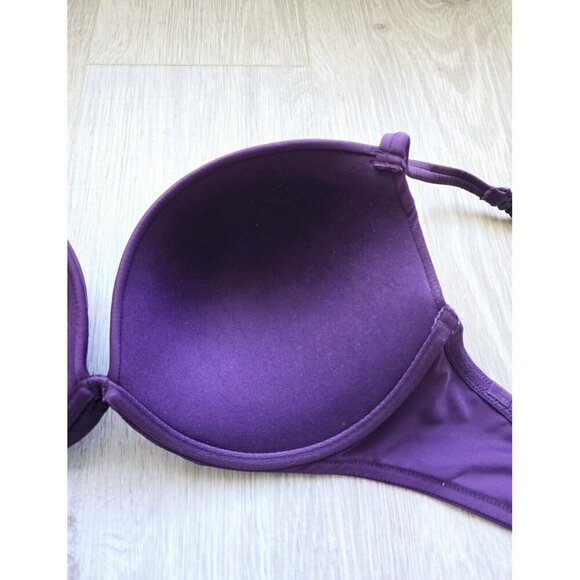 Le Mystere Infinite Possibilities Plunge Purple Underwire Molded Padded Bra 36D - Picture 8 of 10